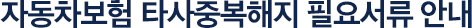 자동차보험 타사중복해지 필요서류 안내